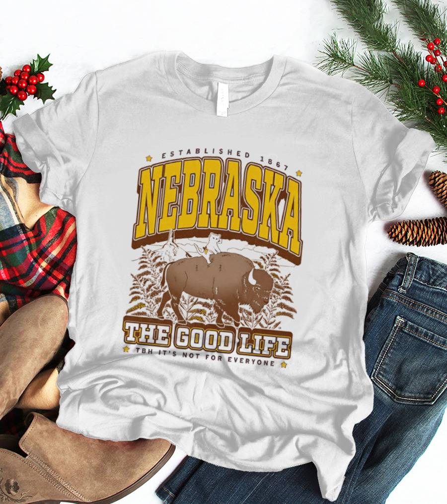Nebraska The Good Life Established 1867 TBH It's Not For Everyone Buffalo T-Shirt
