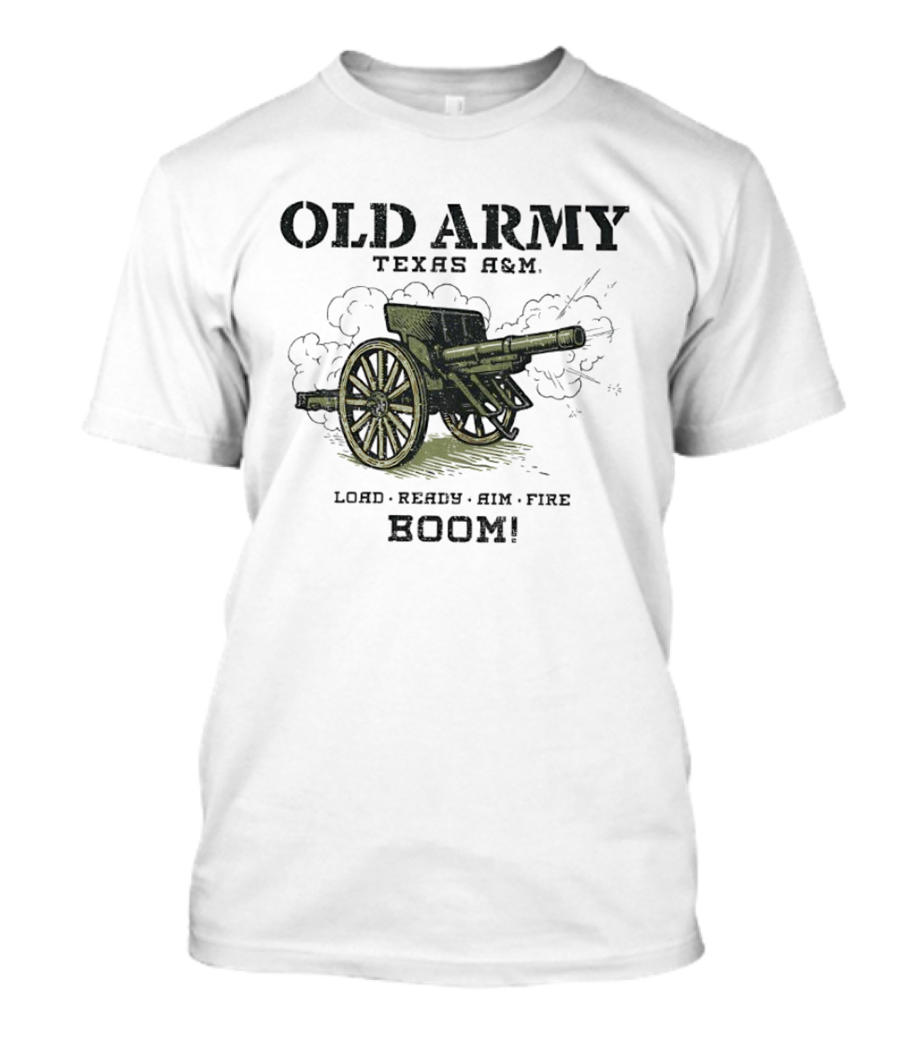 Texas A&M Old Army Load Ready Aim Fire Boom Cannon T-Shirt