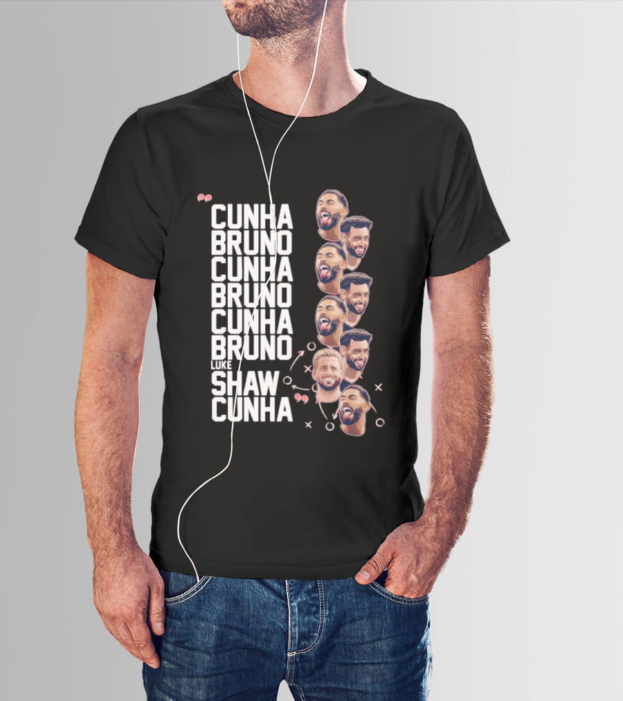 Cunha Bruno Cunha Bruno Cunha Bruno Luke Shaw Cunha Faces T-Shirt