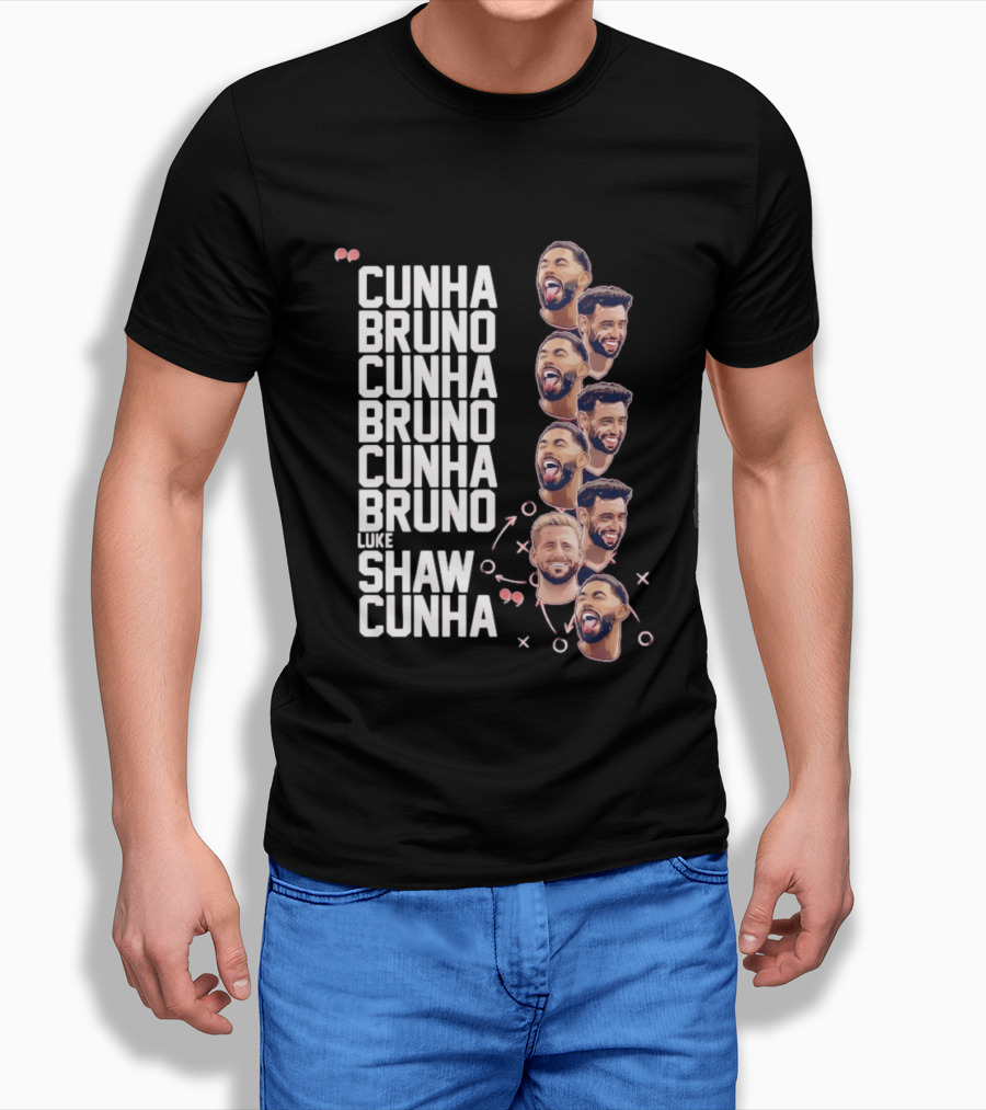 Cunha Bruno Cunha Bruno Cunha Bruno Luke Shaw Cunha Faces T-Shirt