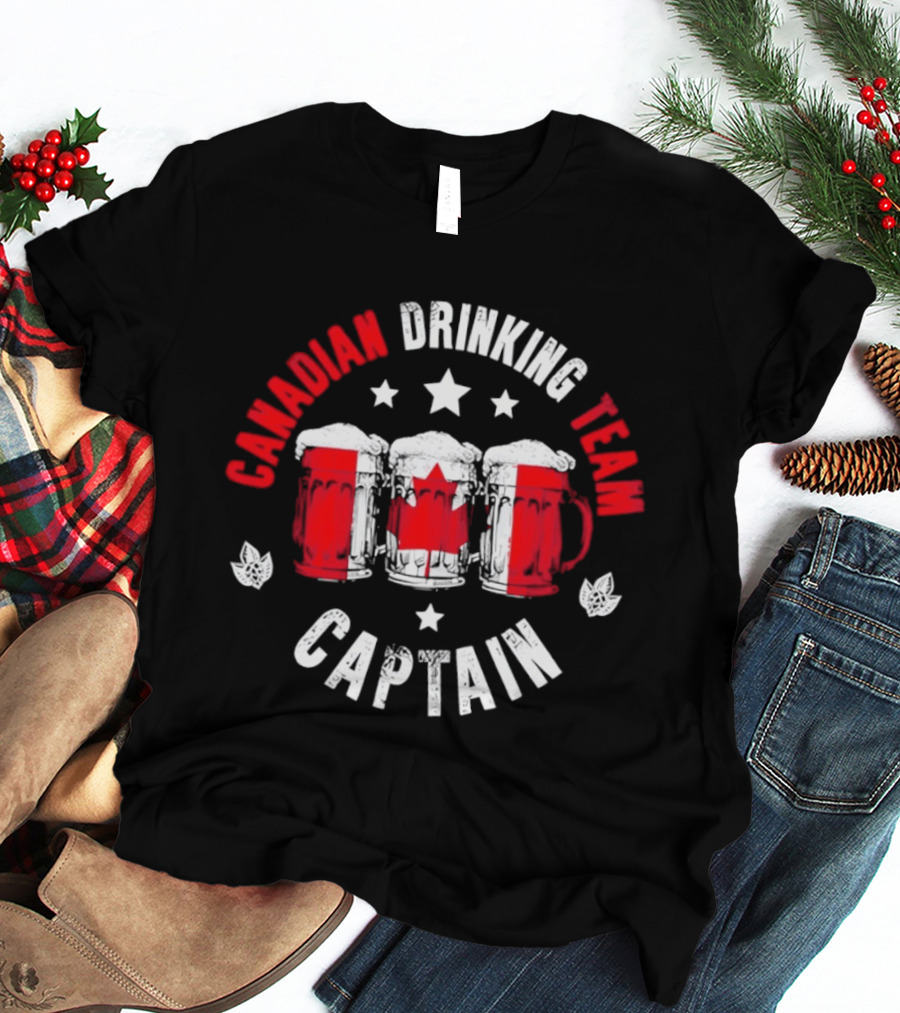 Canadian Drinking Team Captain Canada Flag Beer S T-Shirt