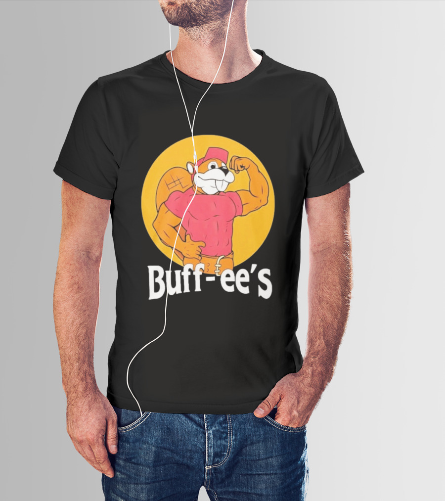 Buff Ee's Muscular Beaver Cartoon T-Shirt