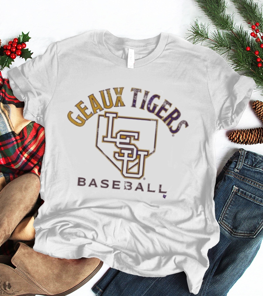 LSU Geaux Tigers Baseball Home Plate T-Shirt