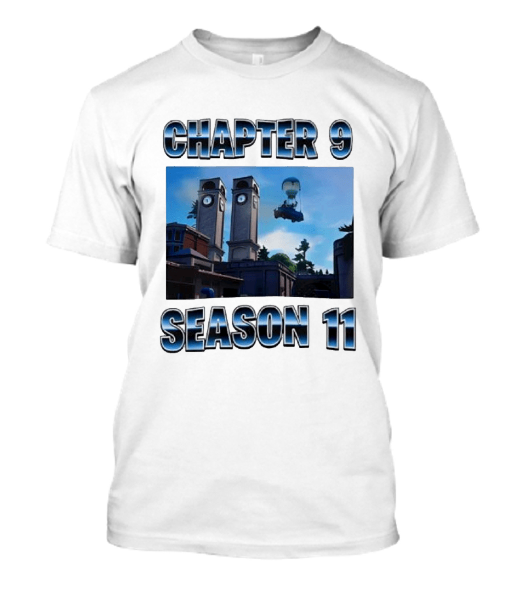 Chapter 9 Season 11 Tower Scene Floating Bus T-Shirt