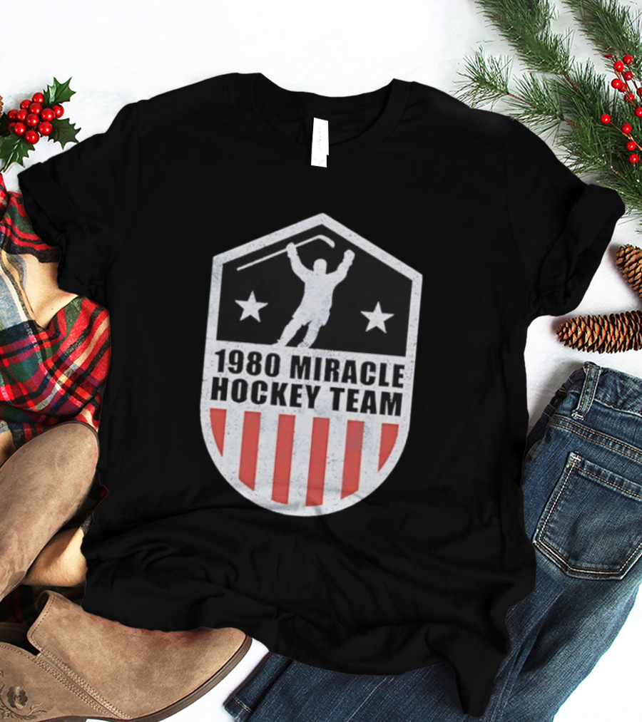 1980 Miracle Hockey Team Stars And Stripes Victory Celebration T-Shirt