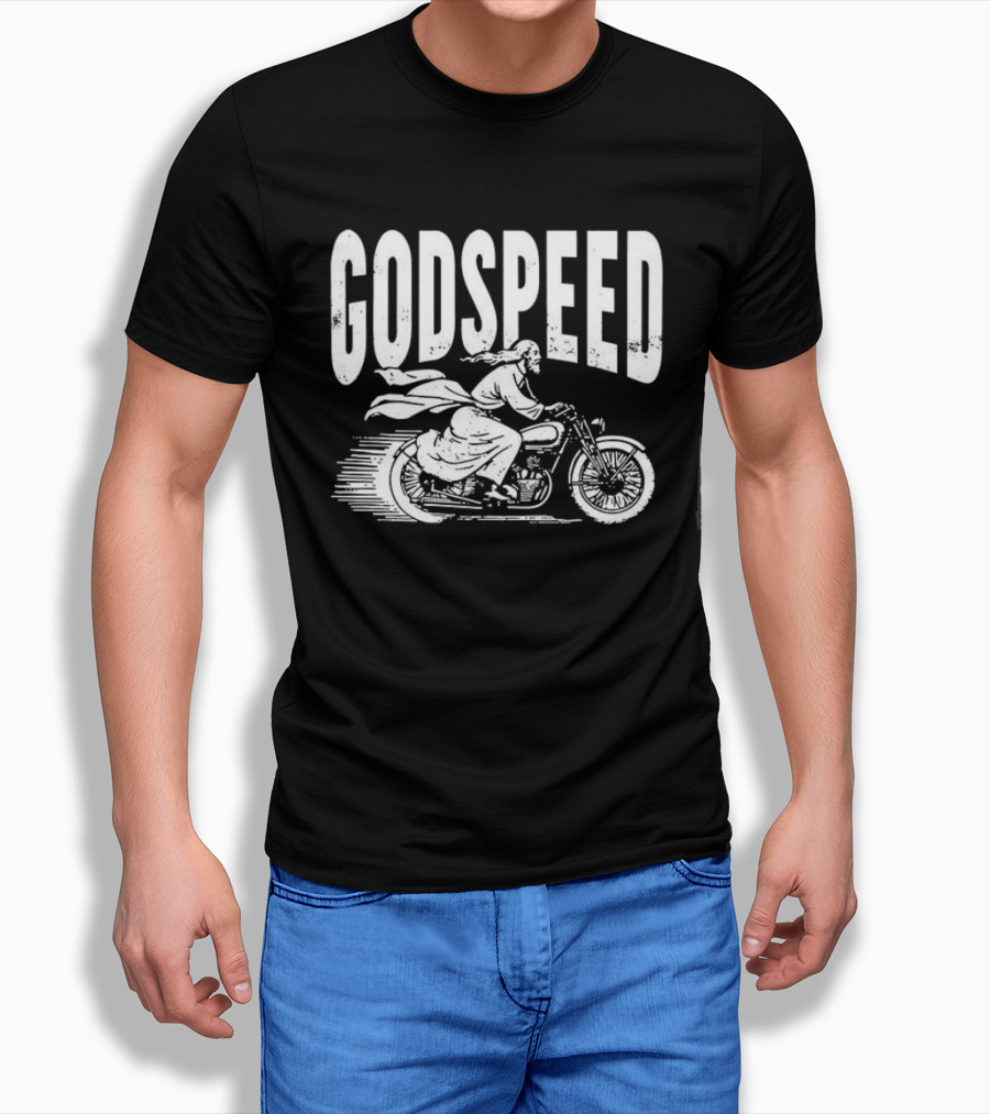 Godspeed Jesus Rode A Motorcycle Christian Biker T-Shirt