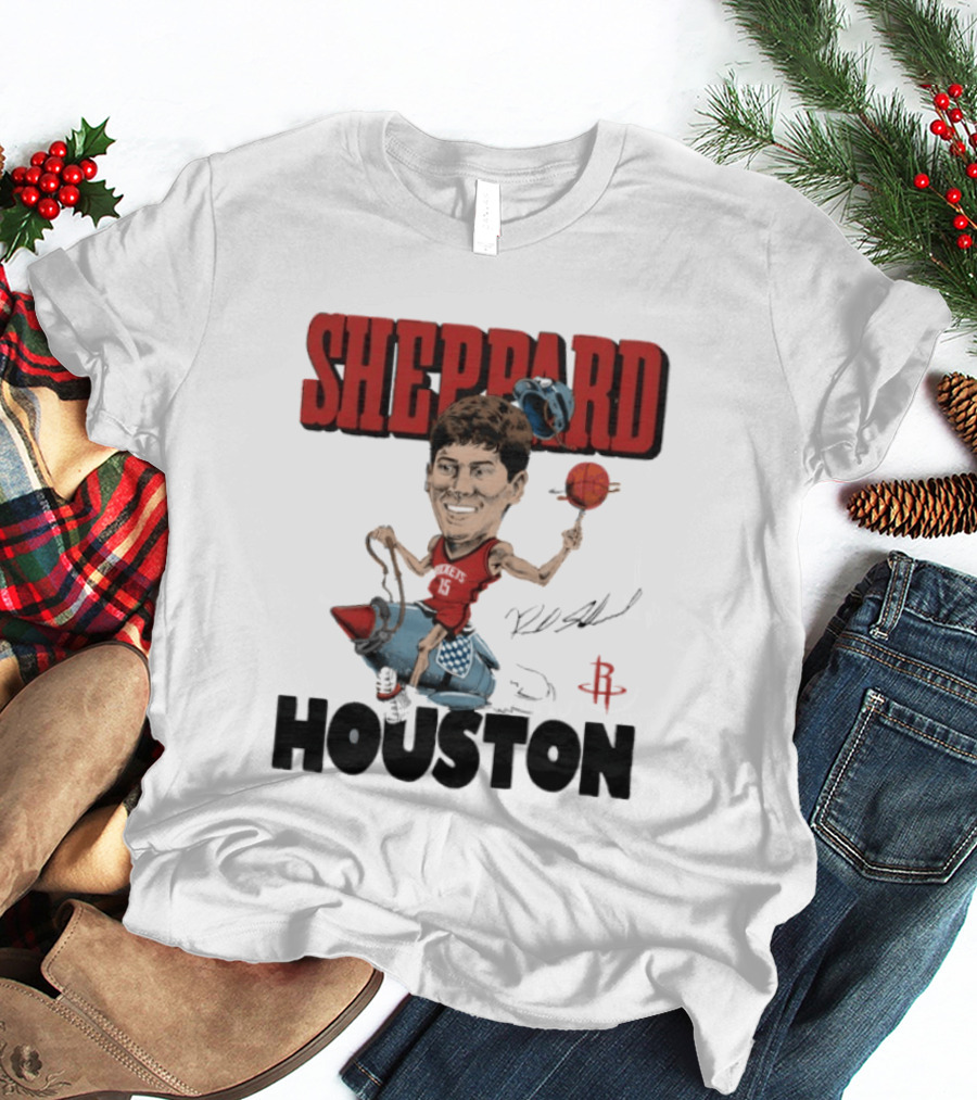 Houston Rockets Sheppard Cartoon Character Rocket T-Shirt