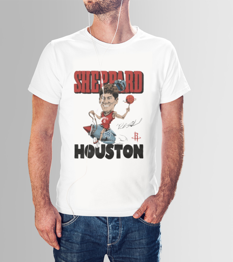 Houston Rockets Sheppard Cartoon Character Rocket T-Shirt
