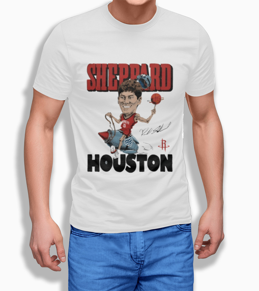 Houston Rockets Sheppard Cartoon Character Rocket T-Shirt