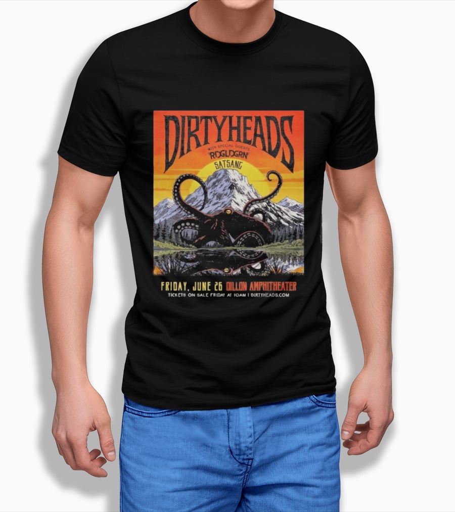 Dirty Heads Live June 26 2026 Dillon Amphitheater Colorado Featuring RDGLDGRN Satsang T-Shirt