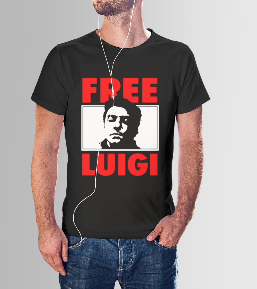 Free Luigi Mangione Shot Face Red T-Shirt