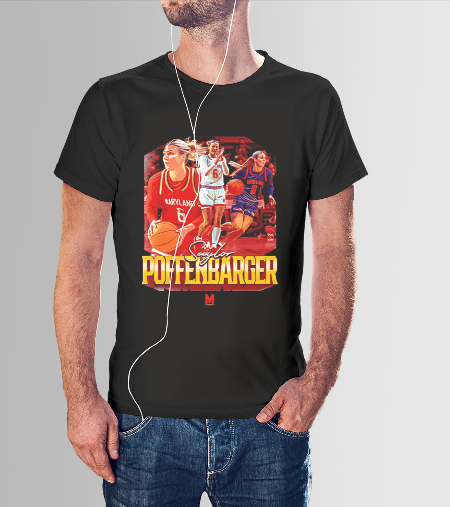 Saylor Poffenbarger Maryland Basketball Player 6 Collage T-Shirt