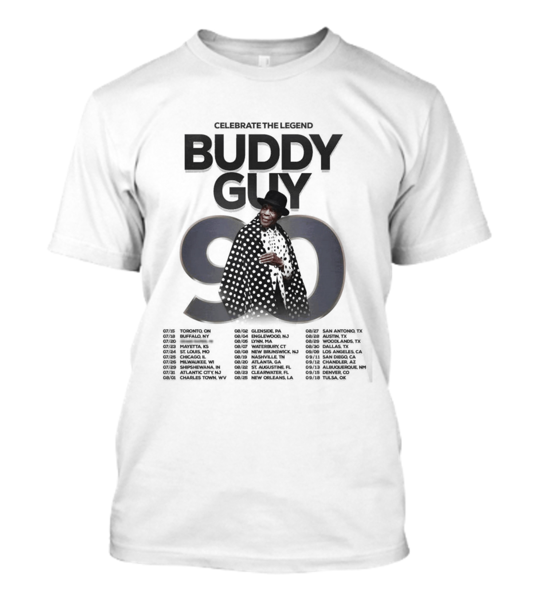 Buddy Guy 90 Celebrate The Legend North America Tour 2026 Schedule Dates T-Shirt