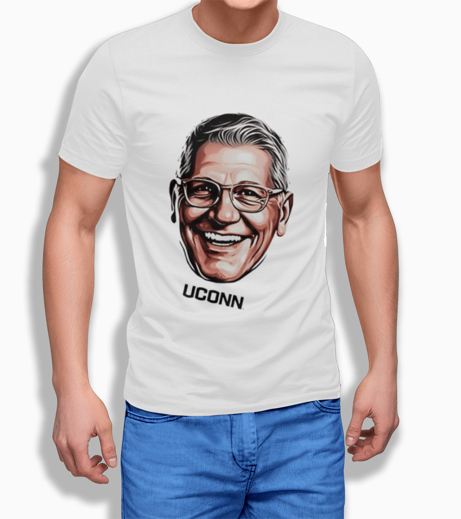 Geno Auriemma UConn Women's Basketball Coach Big Face T-Shirt