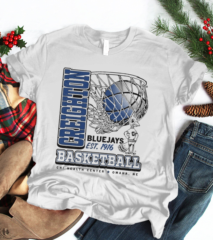 Creighton Bluejays Basketball Est. 1916 CHI Health Center Omaha NE T-Shirt