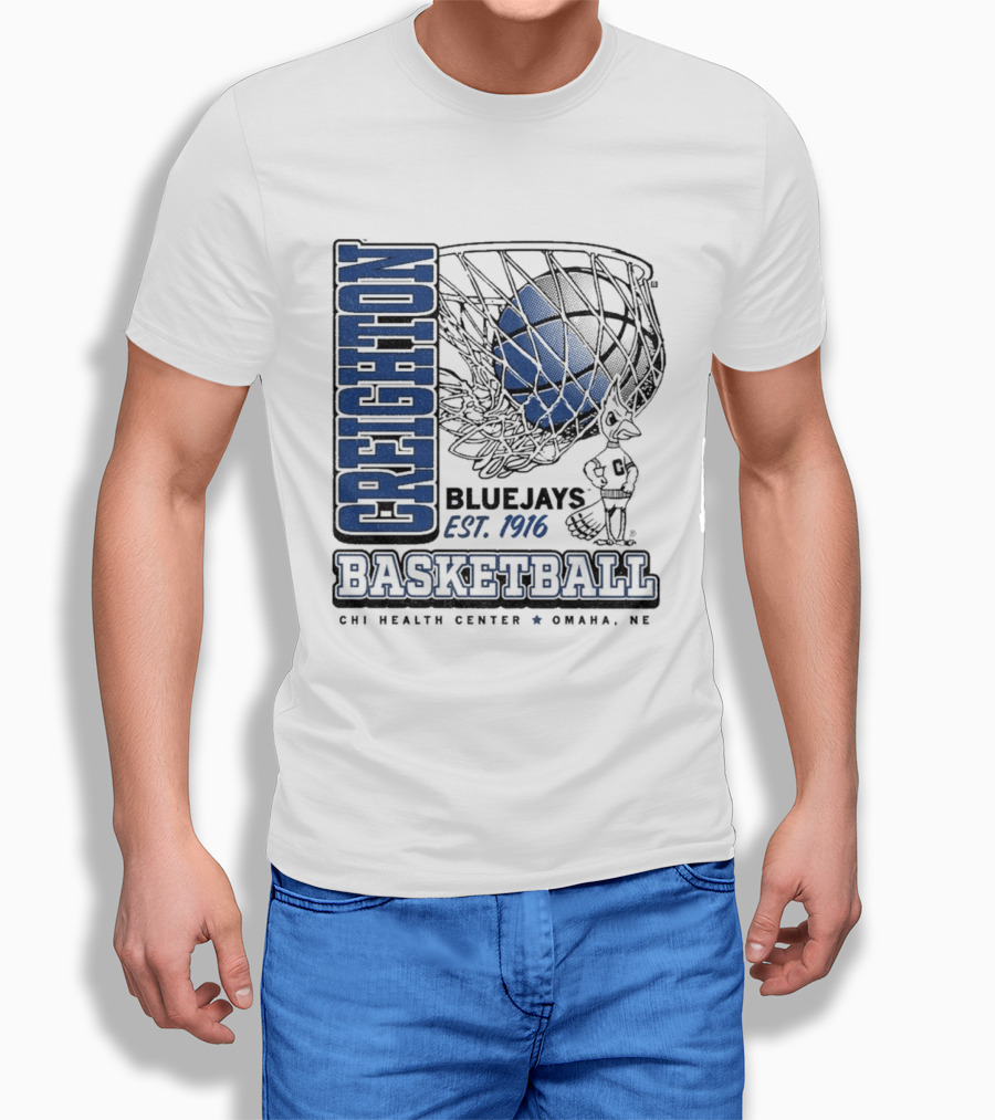 Creighton Bluejays Basketball Est. 1916 CHI Health Center Omaha NE T-Shirt
