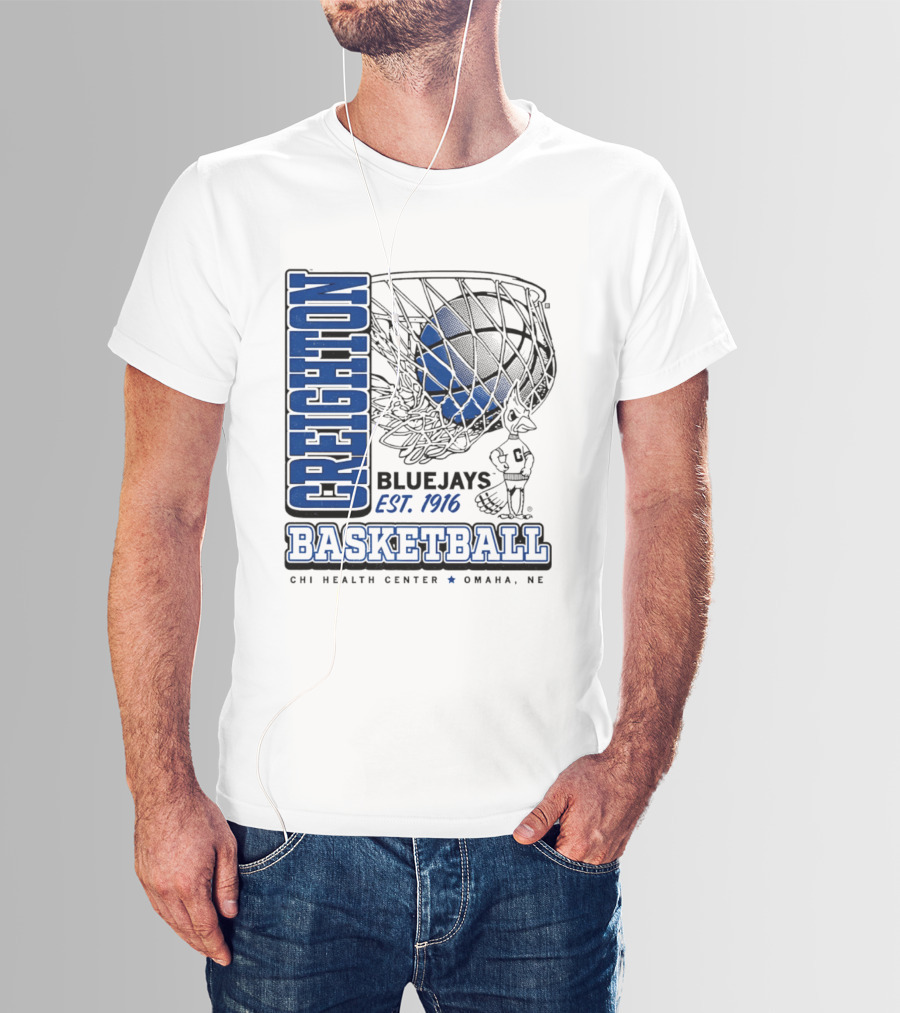 Creighton Bluejays Basketball Est 1916 CHI Health Center Omaha Nebraska T-Shirt