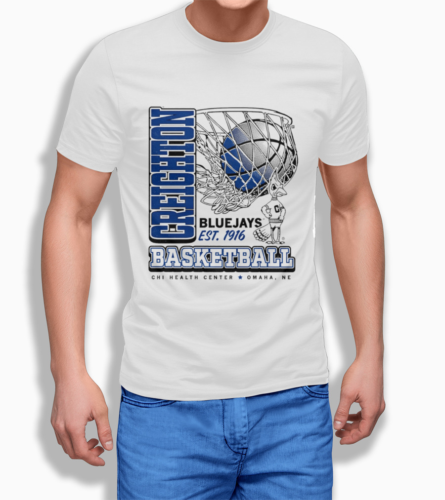 Creighton Bluejays Basketball Est 1916 CHI Health Center Omaha Nebraska T-Shirt