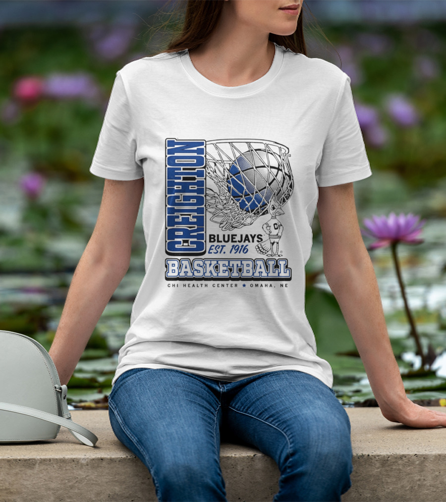Creighton Bluejays Basketball Est 1916 CHI Health Center Omaha Nebraska T-Shirt