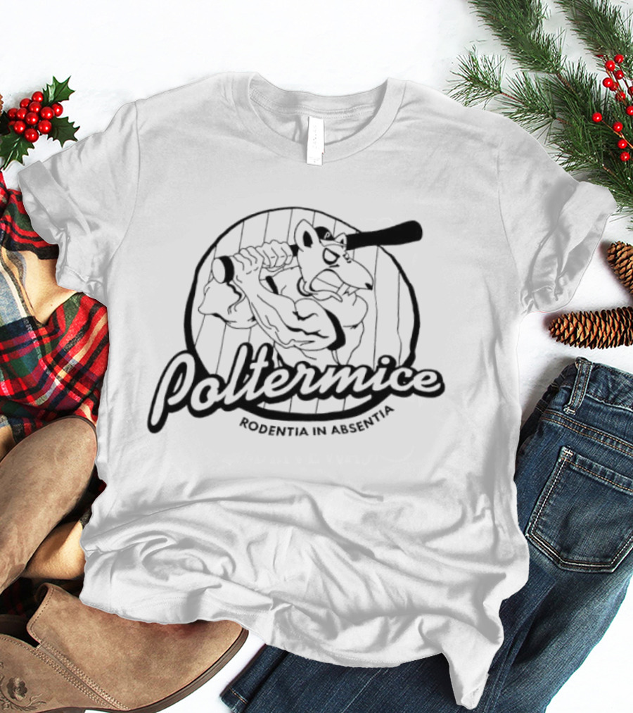 Poltermice Rodentia In Absentia Baseball Bat Cartoon T-Shirt