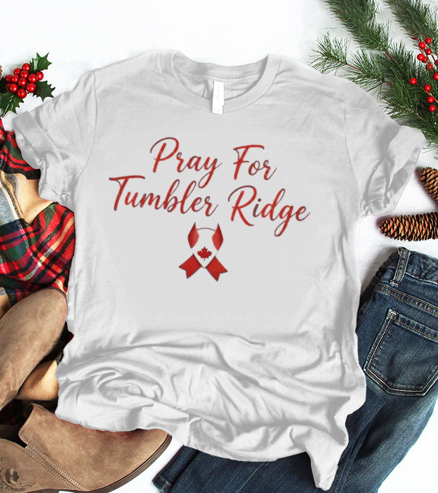 Pray For Tumbler Ridge Canada Bow Ribbon T-Shirt