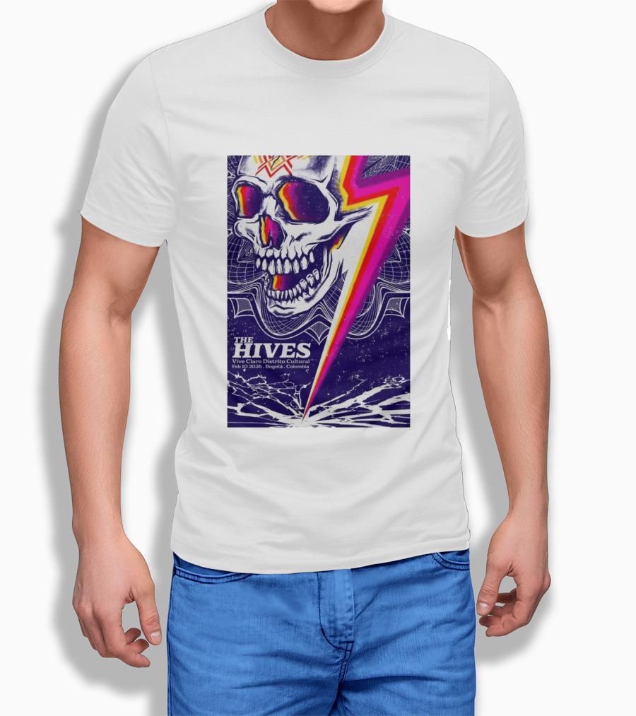 The Hives Vive Claro Distrito Cultural Bogotá Skull Lightning Feb 10 2026 T-Shirt