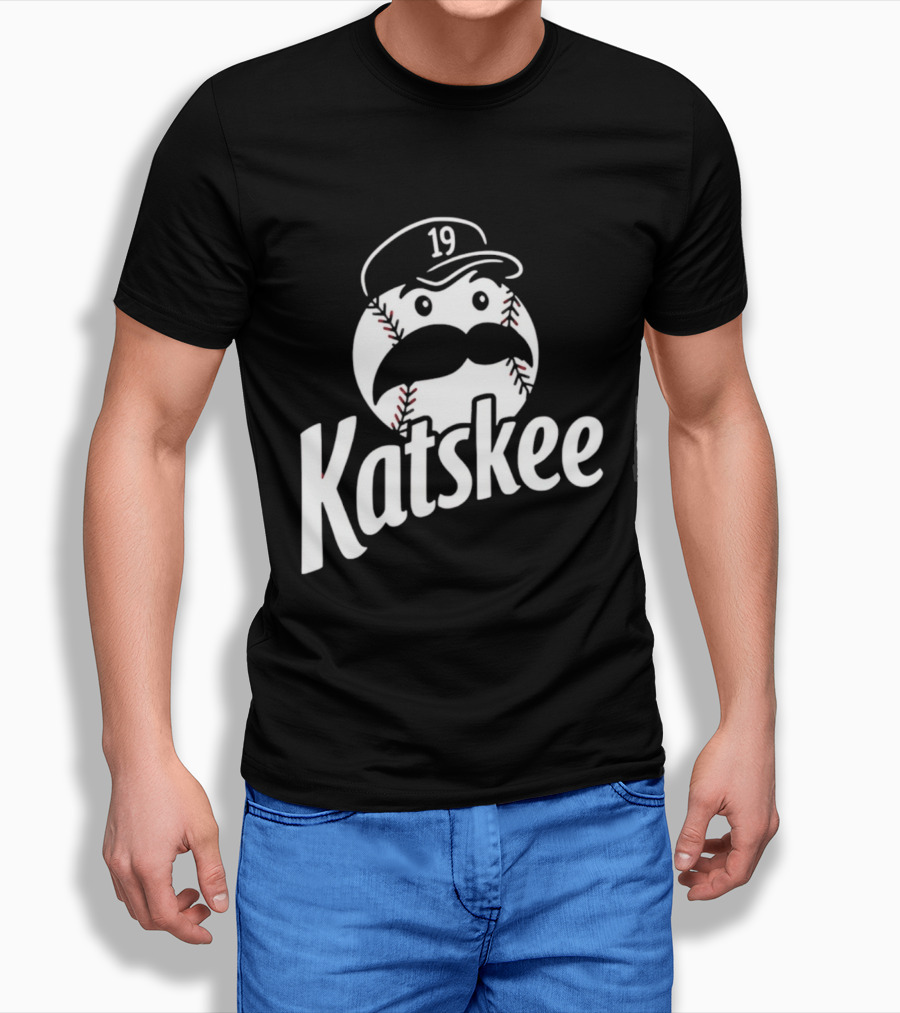 Katskee 19 Baseball Mustache Character With Nebraska T-Shirt