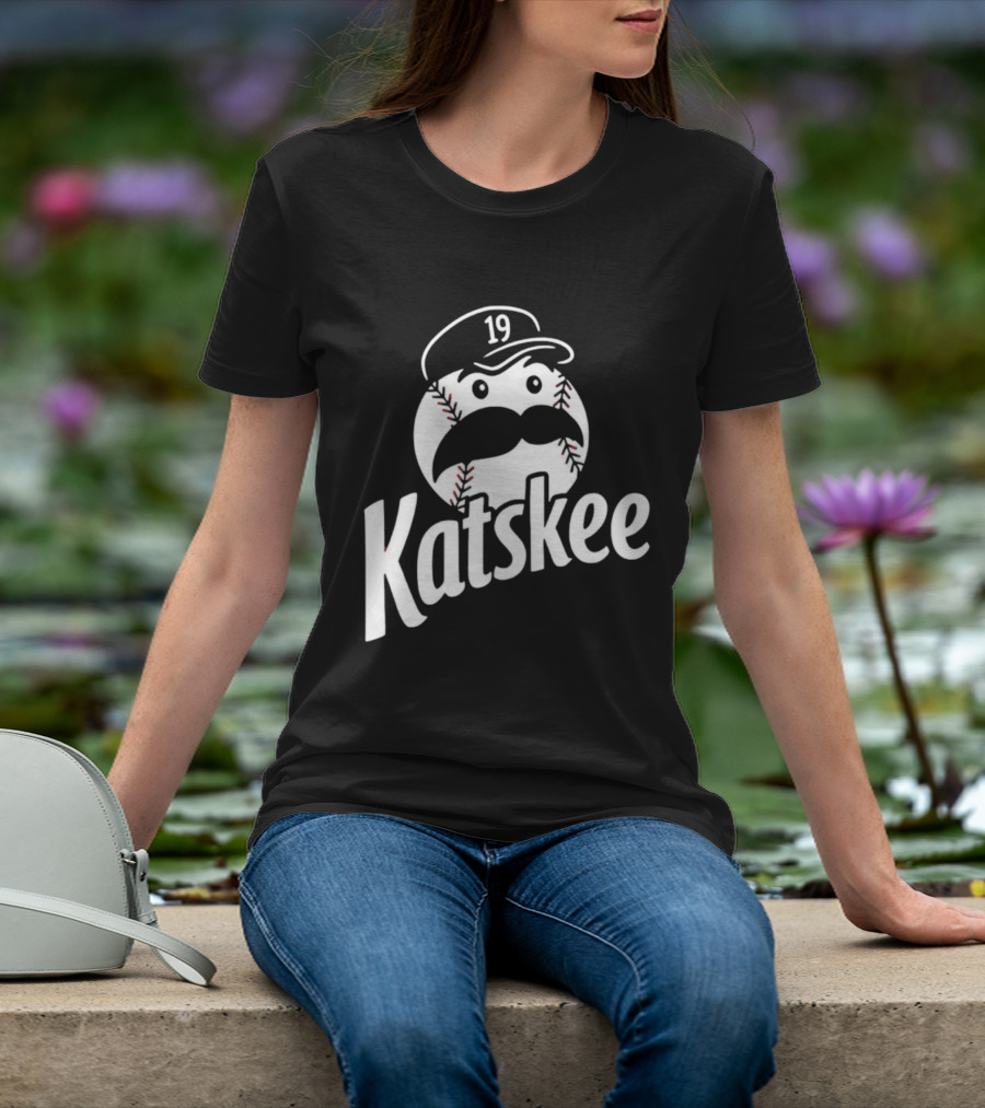 Katskee 19 Baseball Mustache Character With Nebraska T-Shirt