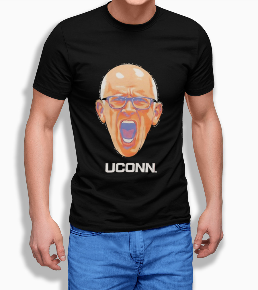 Coach Dan Hurley Big Head Uconn Huskies Face T-Shirt