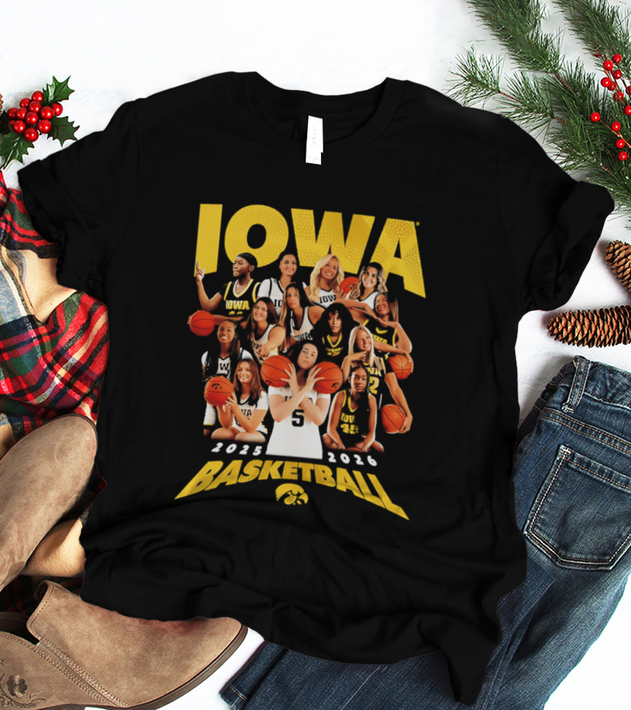 Iowa Women's Basketball Team 2025 2026 Collage T-Shirt