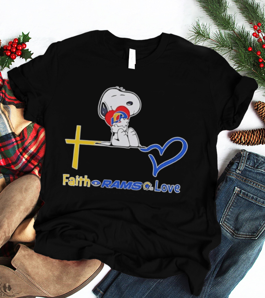 Faith Rams Love Snoopy Peanuts Los Angeles T-Shirt