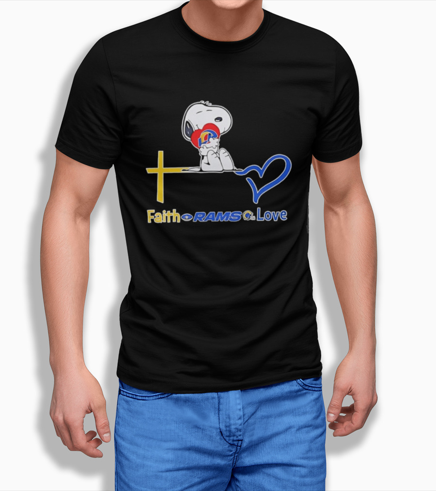 Faith Rams Love Snoopy Peanuts Los Angeles T-Shirt