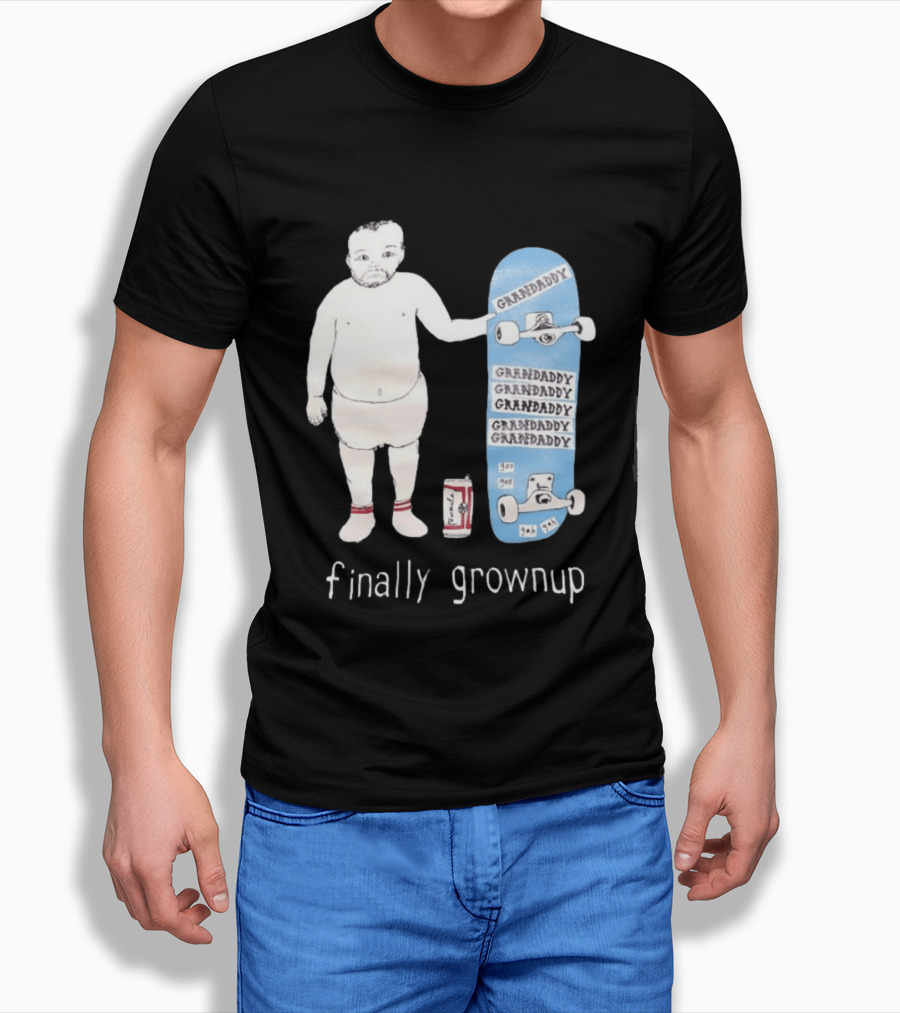 Finally Grownup Granddaddy Skateboard Beer Can T-Shirt
