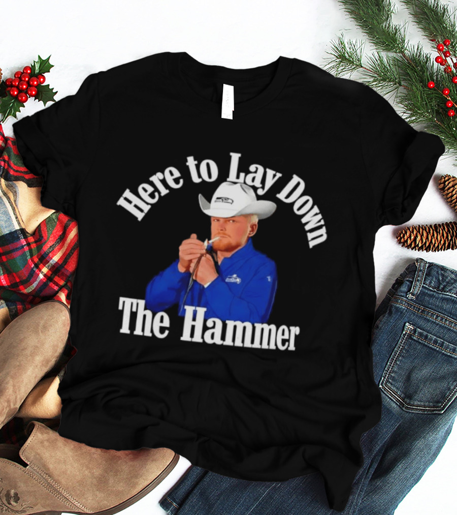 Here To Lay Down The Hammer Cowboy Smoking Coach T-Shirt