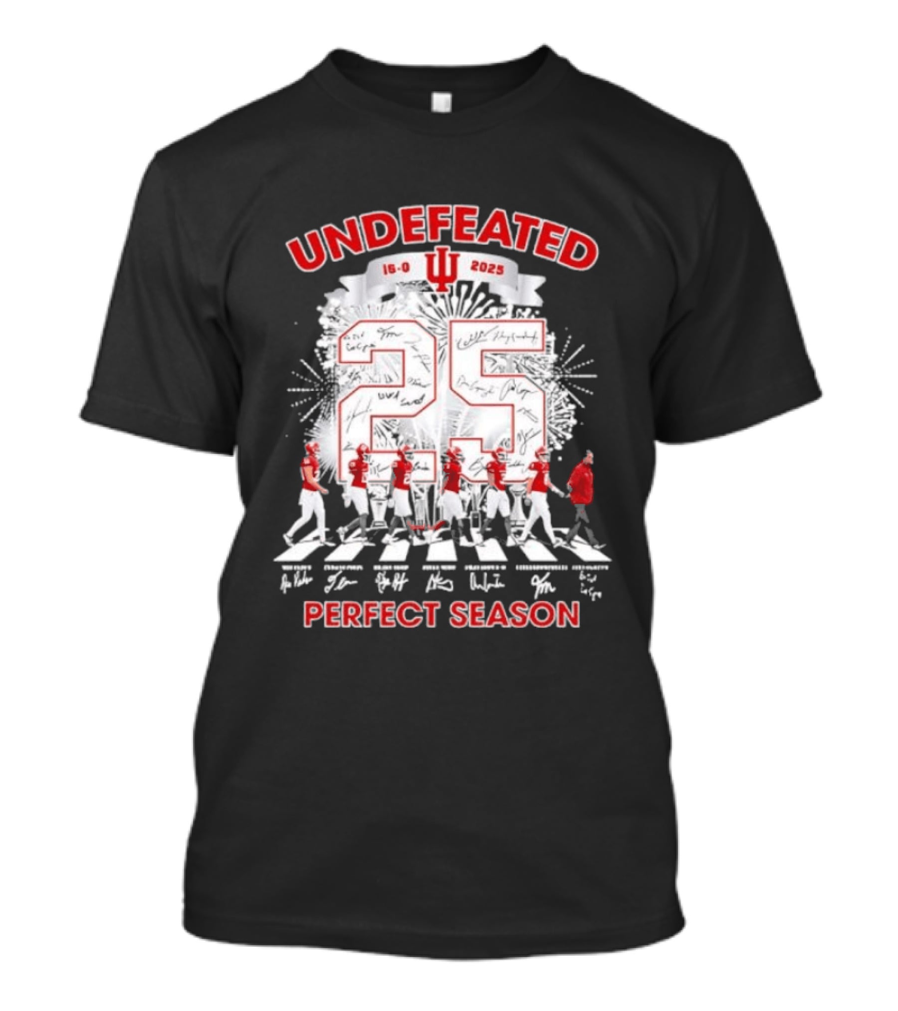 Undefeated Indiana Hoosiers 16 0 Perfect Season 2025 Abbey Road Signatures T-Shirt