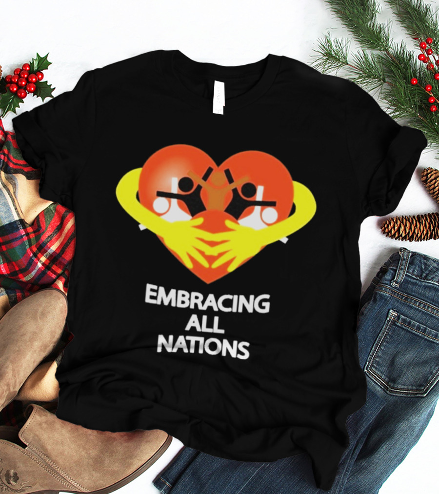 Embracing All Nations Heart With Unity And Yellow Arms T-Shirt