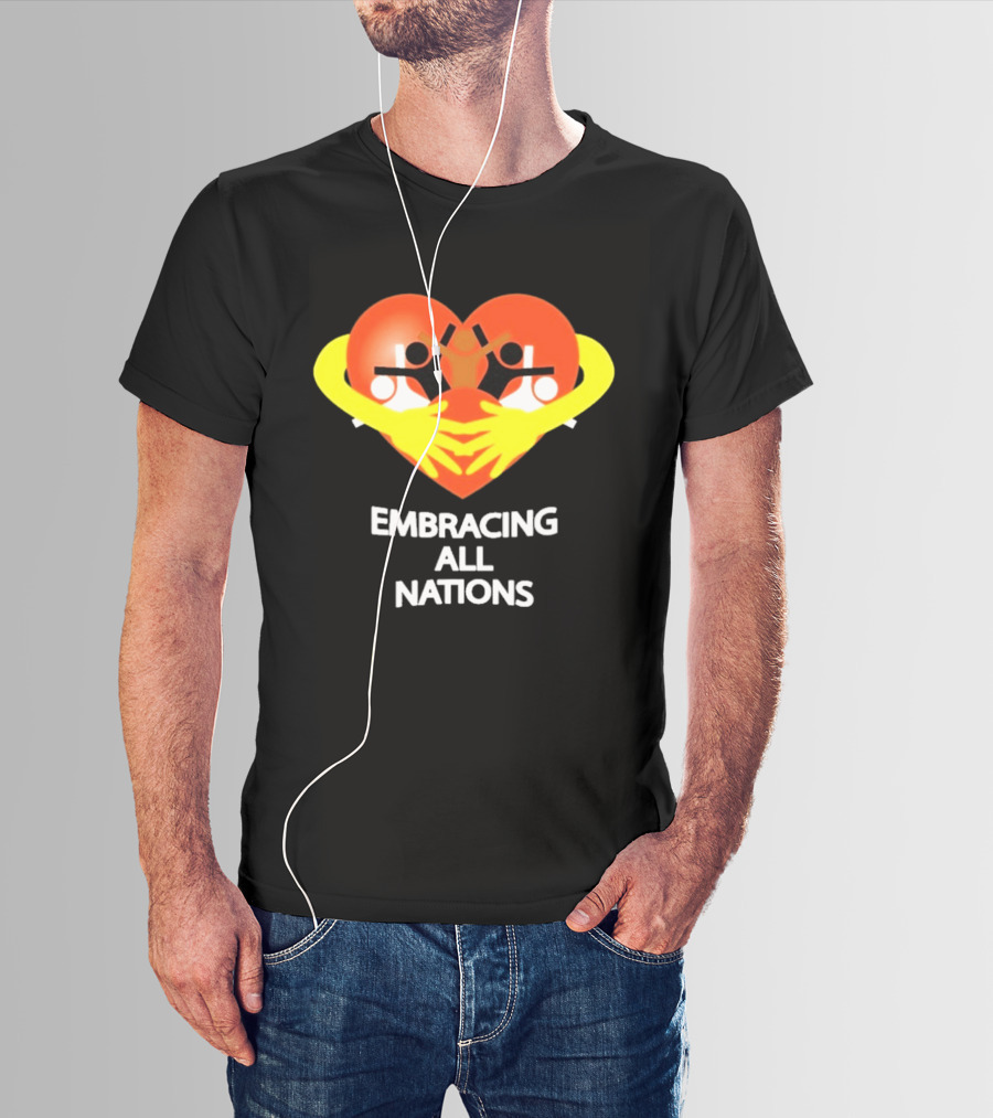 Embracing All Nations Heart With Unity And Yellow Arms T-Shirt