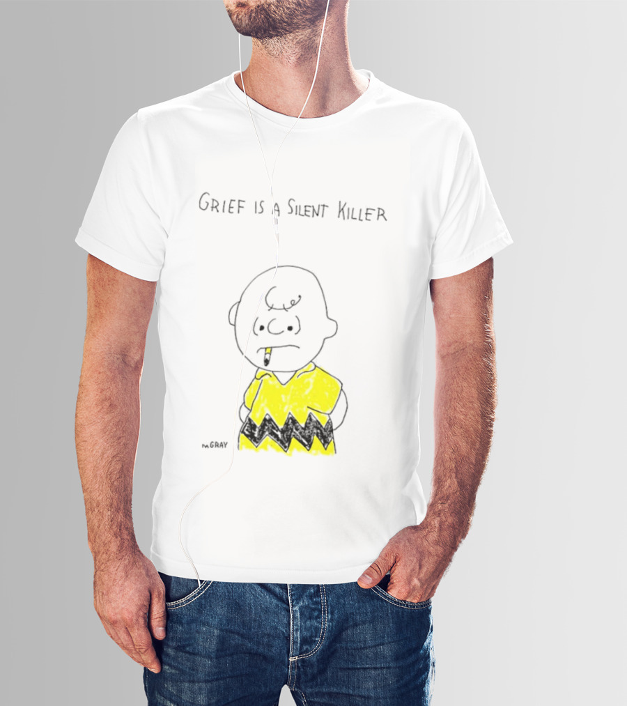 Charlie Brown Grief Is A Silent Killer Peanuts Humor Comic Strip T-Shirt