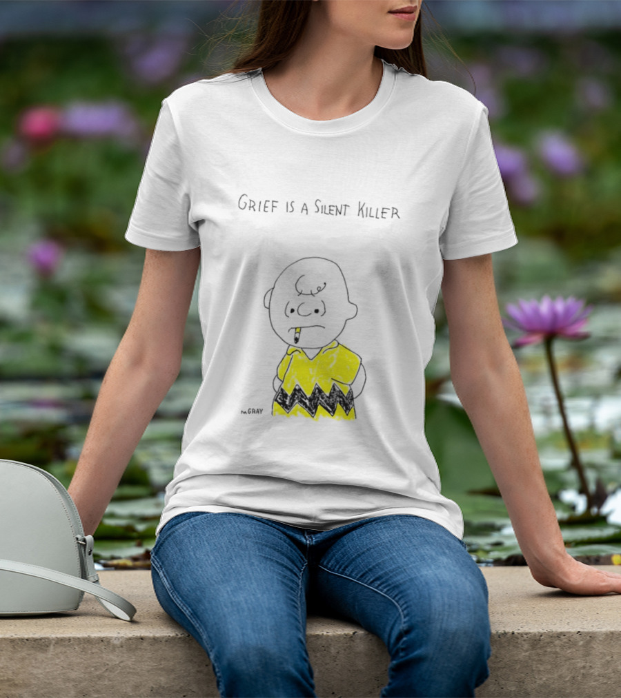 Charlie Brown Grief Is A Silent Killer Peanuts Humor Comic Strip T-Shirt