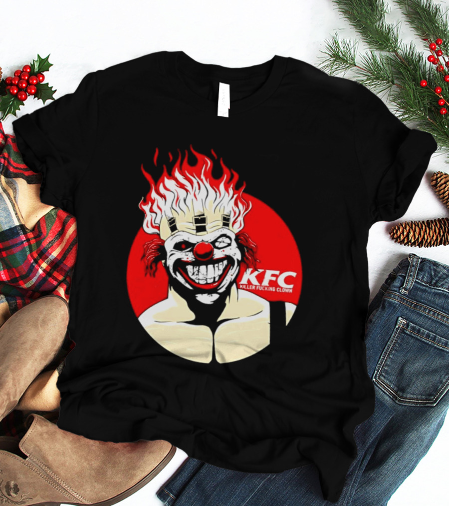 KFC Killer Clown Flaming Hair Grinning Face T-Shirt