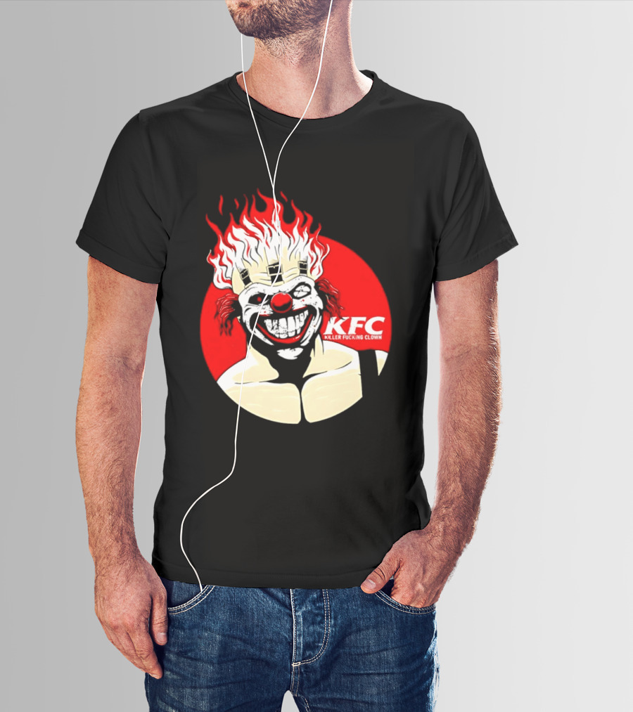 KFC Killer Clown Flaming Hair Grinning Face T-Shirt