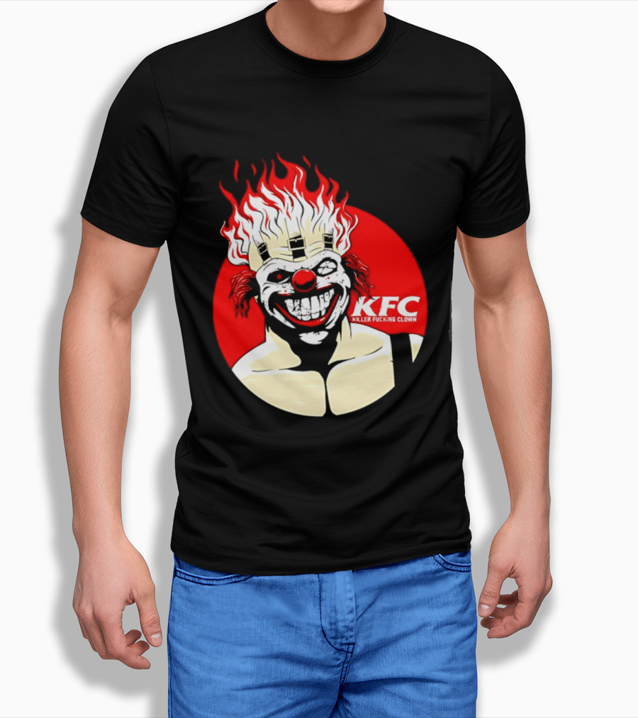 KFC Killer Clown Flaming Hair Grinning Face T-Shirt