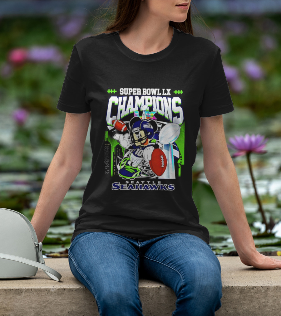 Super Bowl XLVIII Champions Mickey Mouse Seattle Seahawks T-Shirt