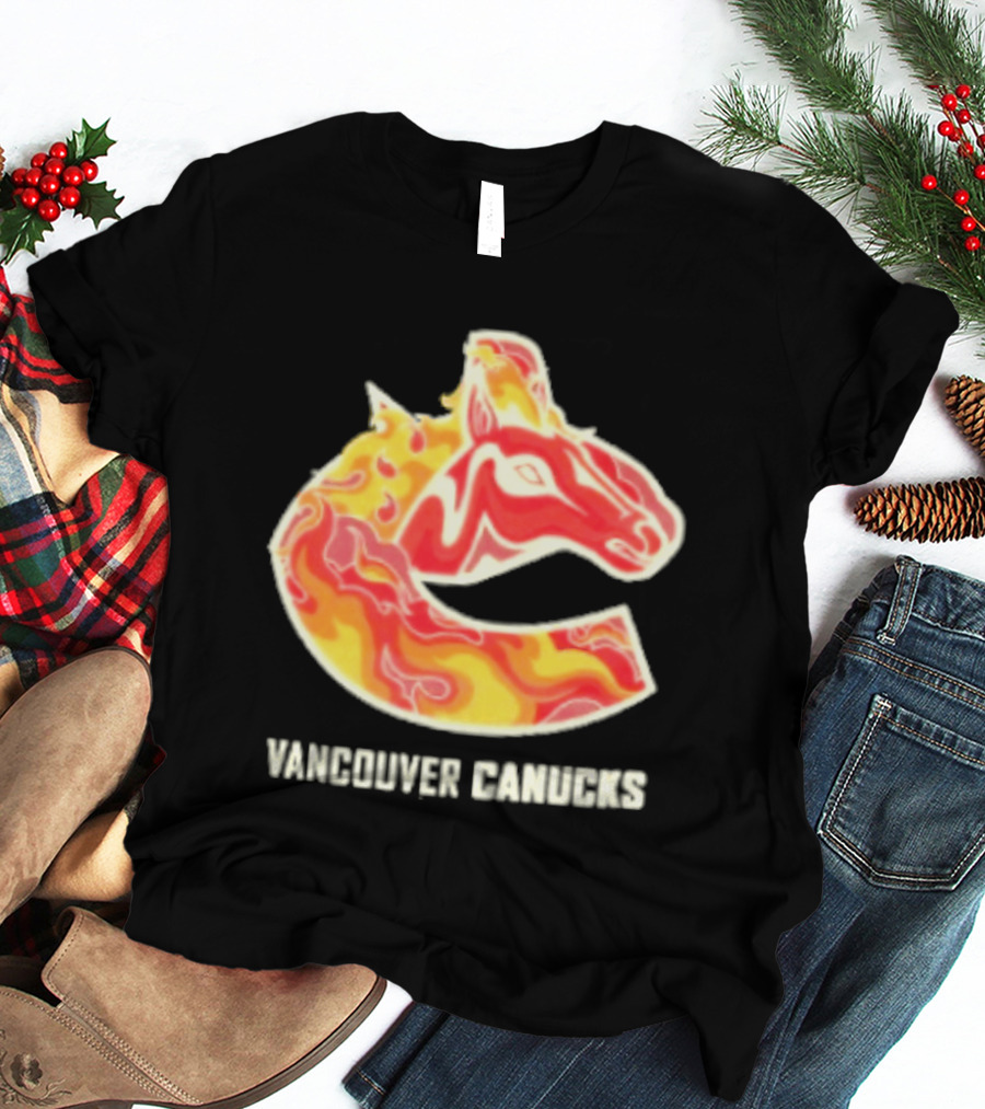 Vancouver Canucks Lunar New Year 2026 Horse Flaming T-Shirt