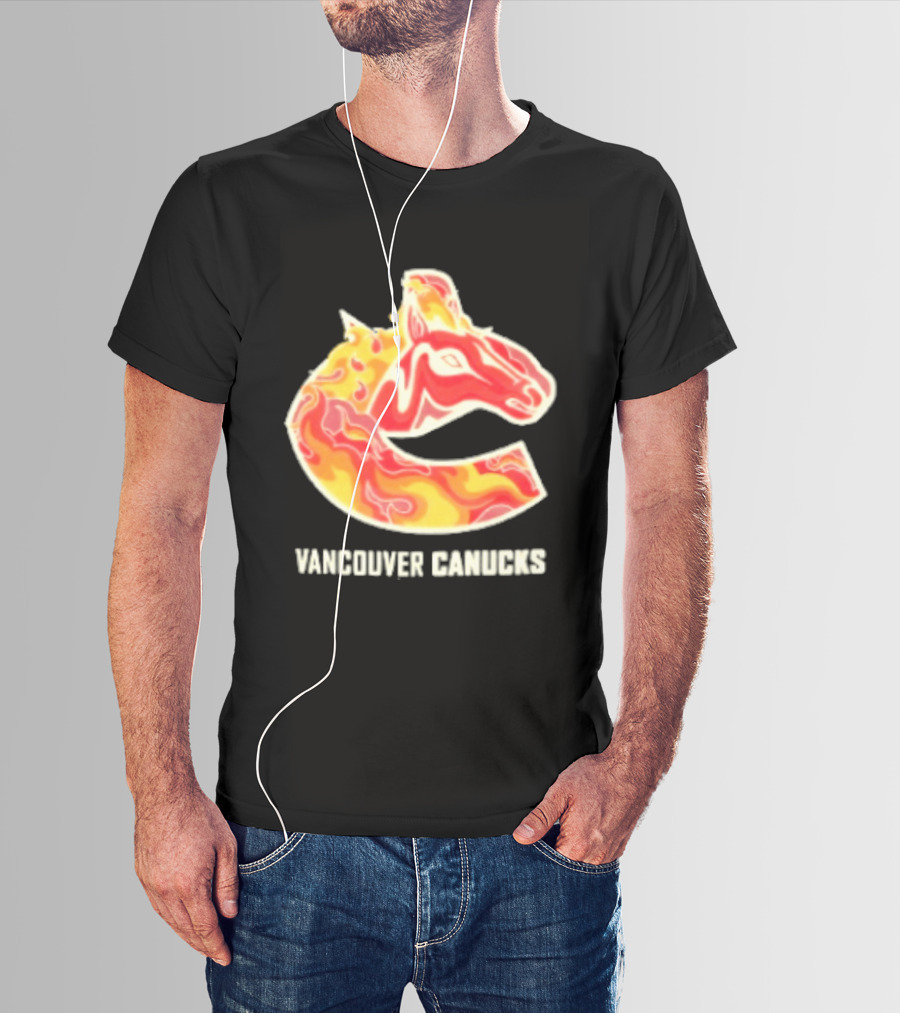 Vancouver Canucks Lunar New Year 2026 Horse Flaming T-Shirt