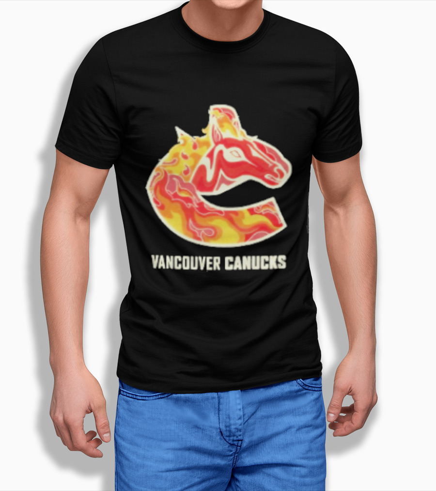 Vancouver Canucks Lunar New Year 2026 Horse Flaming T-Shirt