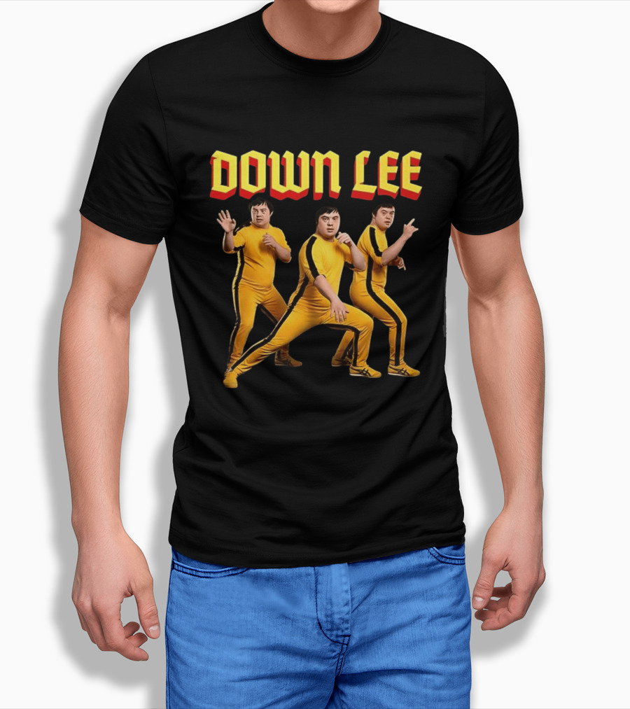 Down Lee Meme Yellow Jumpsuit Trio Martial Arts T-Shirt