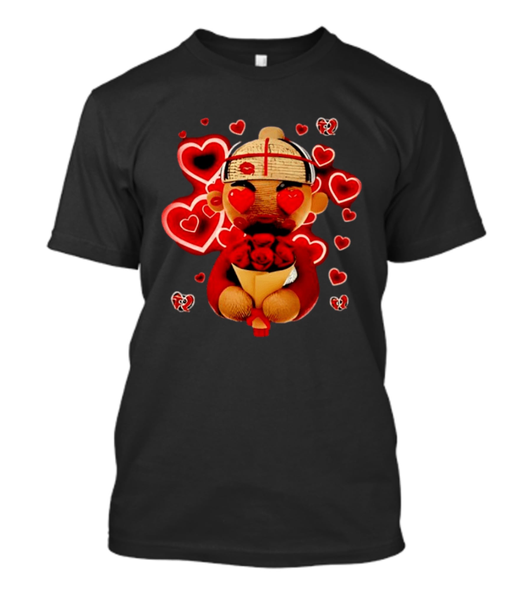 Fuerza Regida Chuyin Amor Corazón Rojo Muñeco Flores Y Corazones T-Shirt
