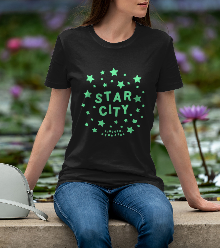 Glow In The Dark Star City Lincoln Nebraska Stars T-Shirt