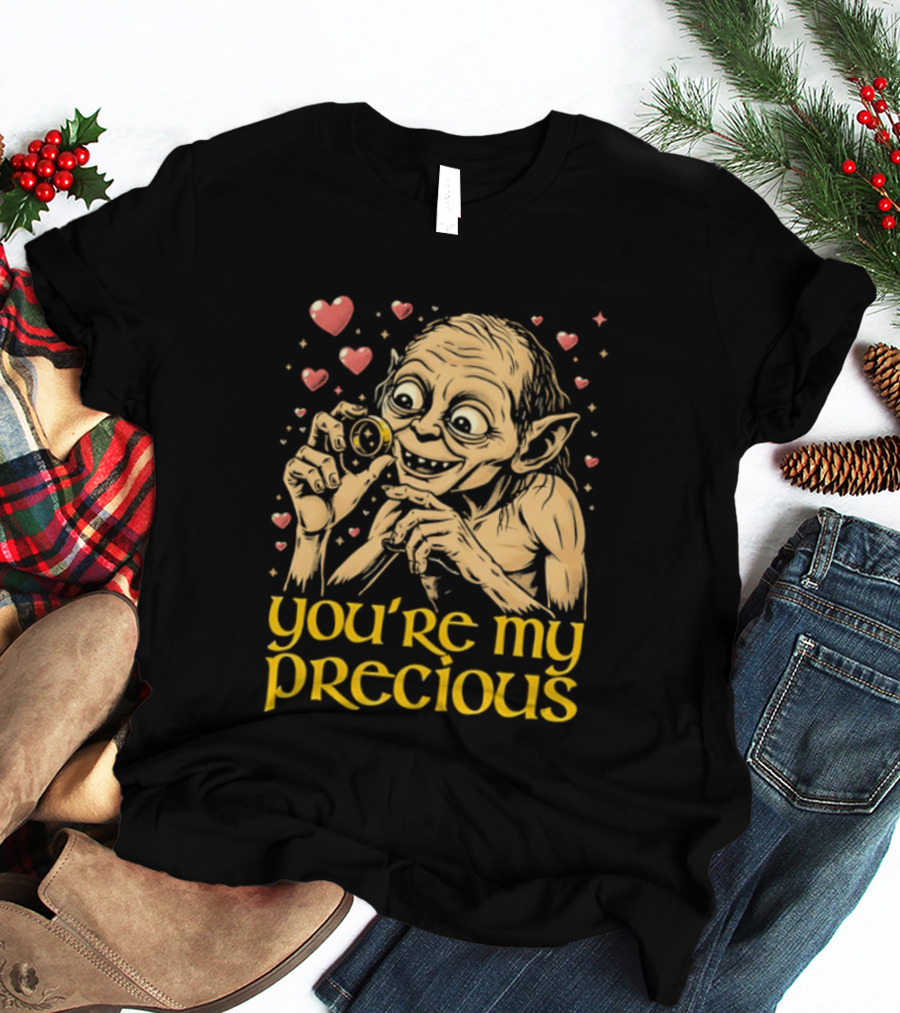 Gollum Holding Ring You're My Precious Hearts T-Shirt